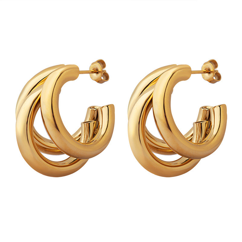 Triple C shape earrings