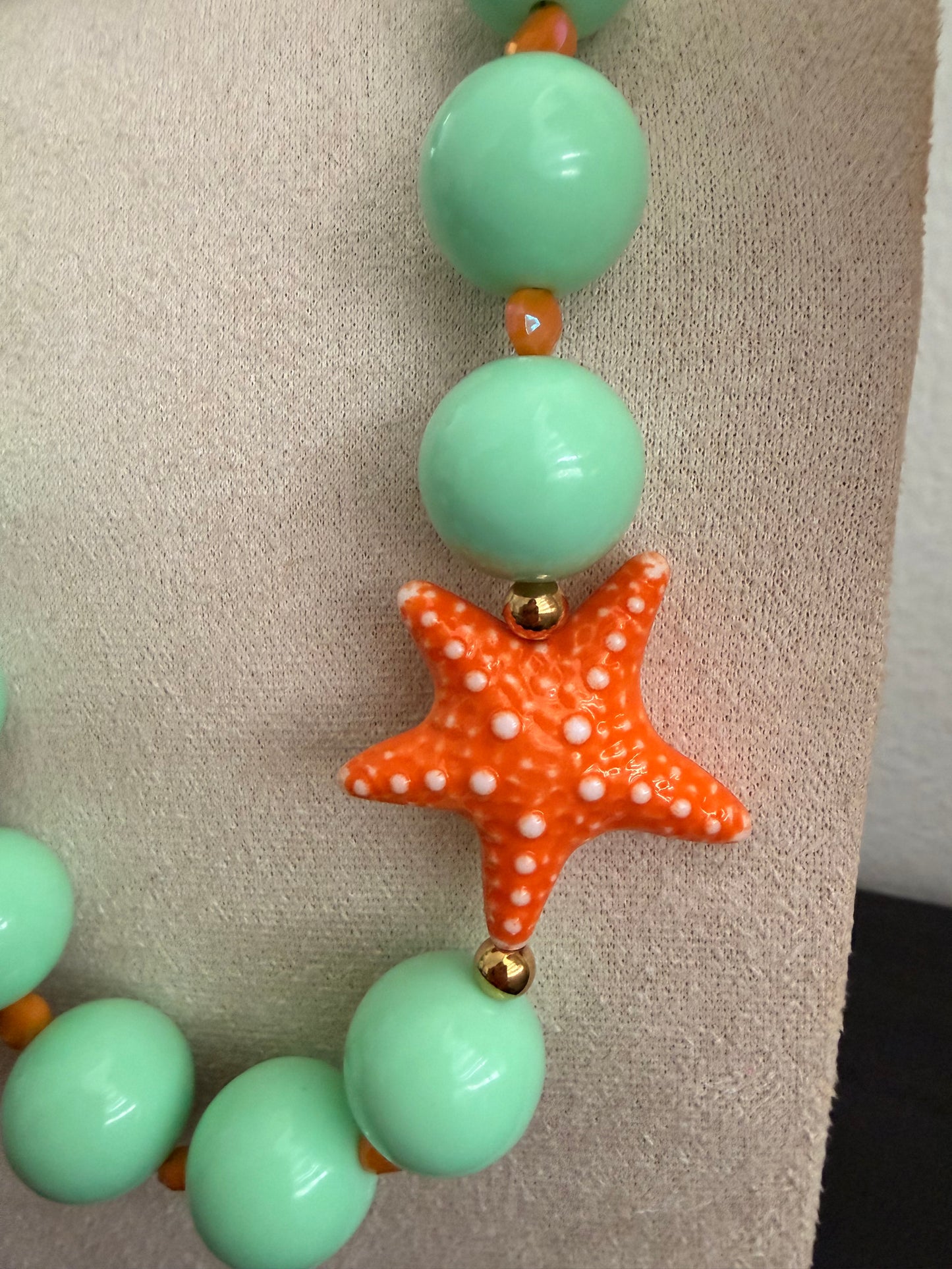Mint starfish necklace