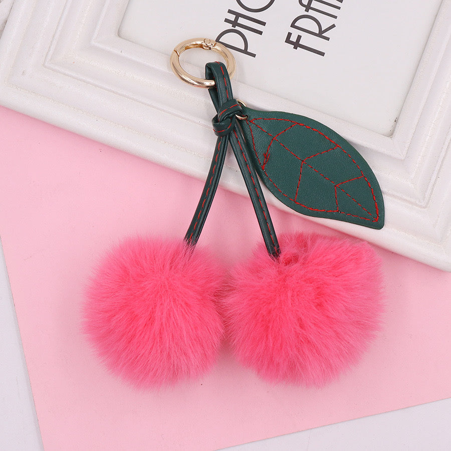 Rabbit tail keychain