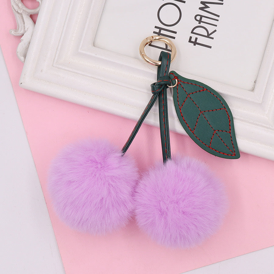Rabbit tail keychain
