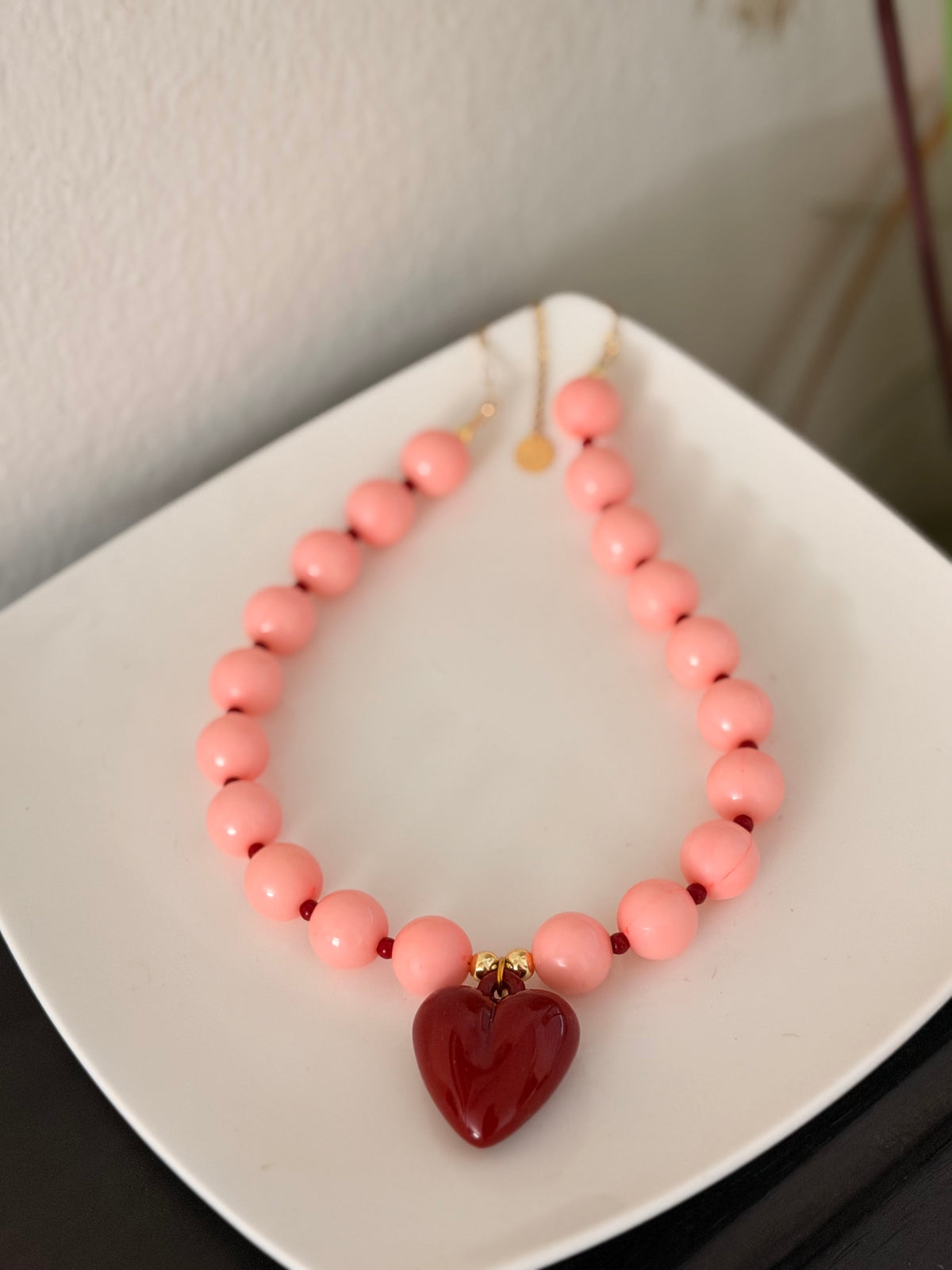 Wine heart necklace