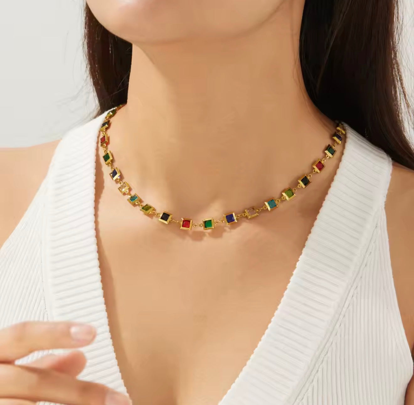 Squares Colorful Necklace