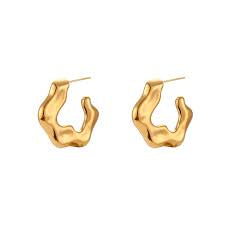 Sculpted gold earrings