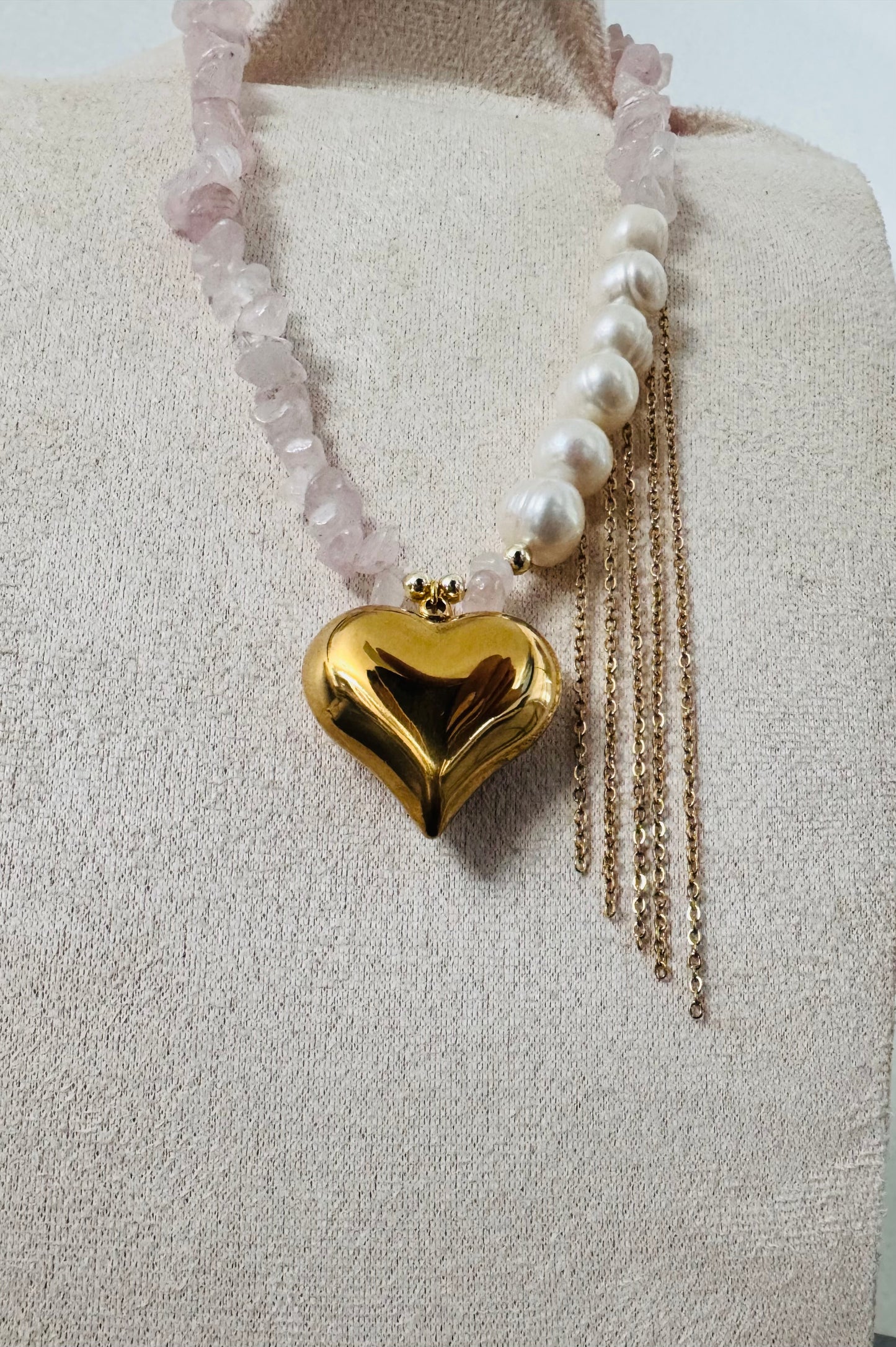 Rose Glow Heart Necklace