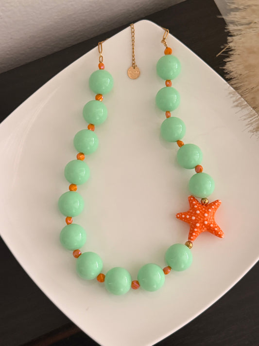 Mint starfish necklace