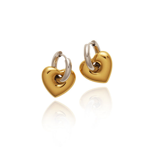 Closed heart earrings