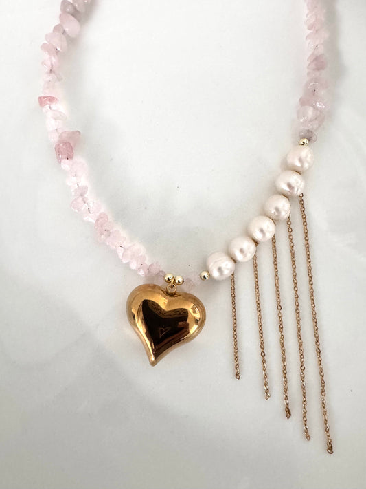Rose Glow Heart Necklace