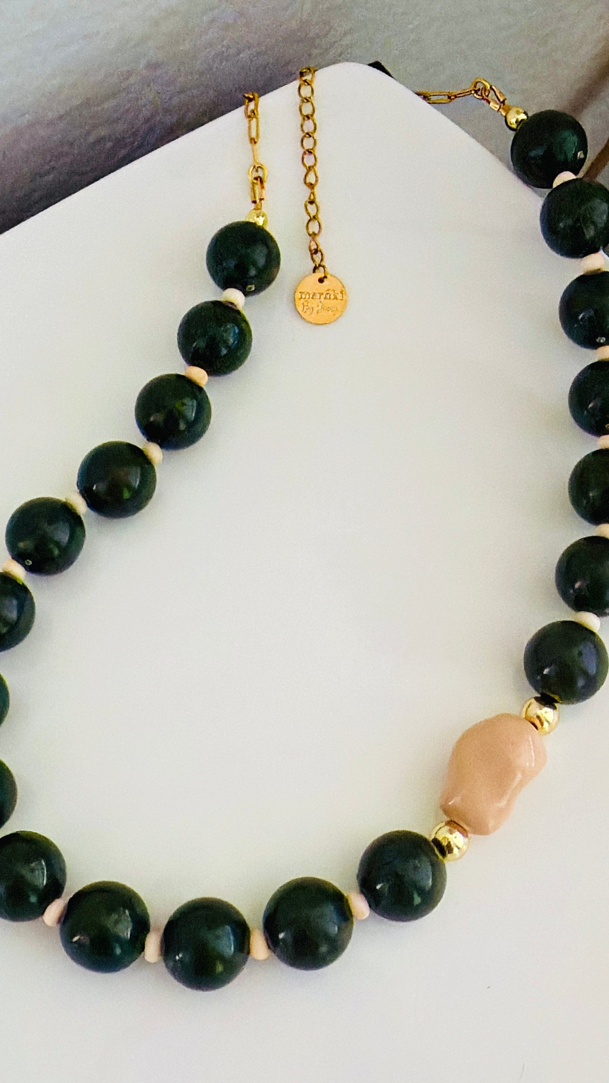 Deep green necklace
