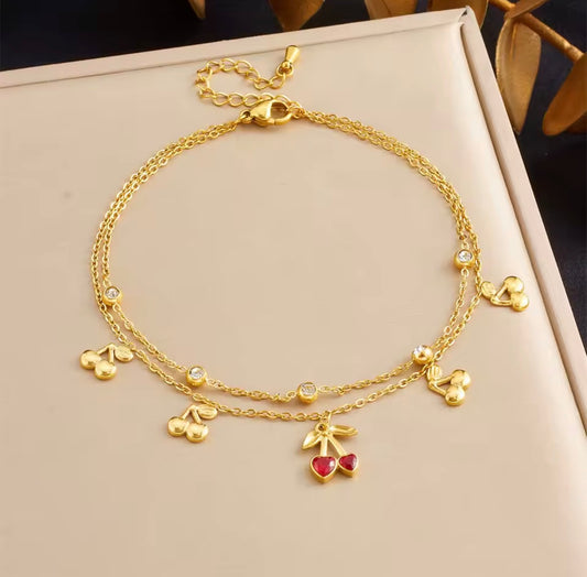 Cherry glow anklet
