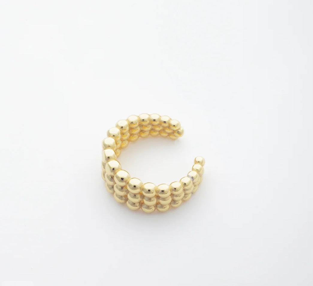 Golden Beaded Ear Cuff