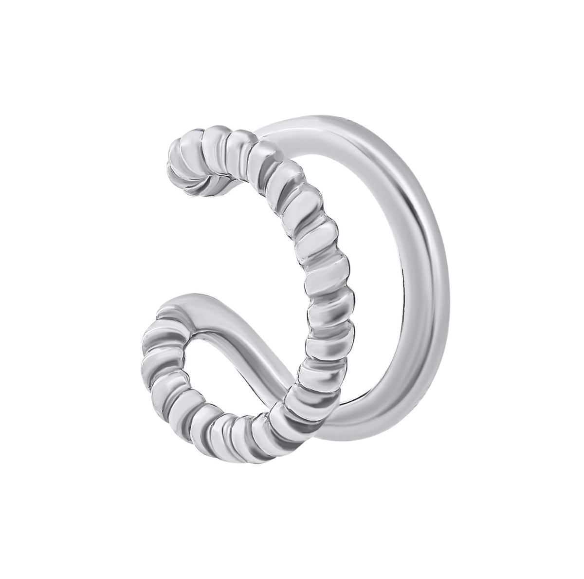Silver Twist Ear Cuff